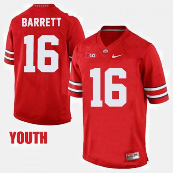 Ohio State Buckeyes J.T. Barrett Youth #16 Red College Football Jersey 2404PVXH5